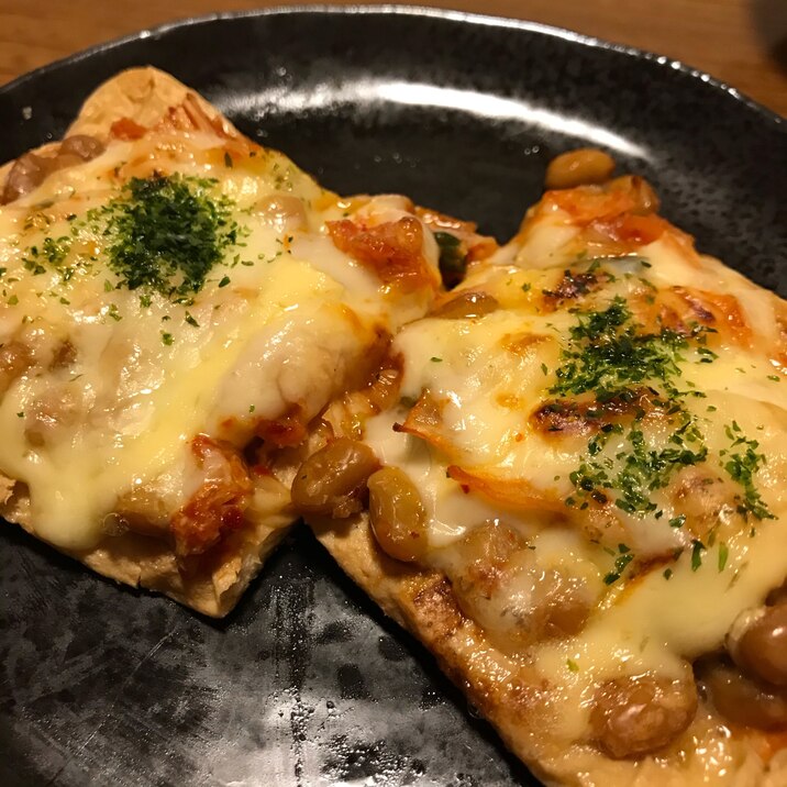 ヘルシー☆納豆キムチピザ